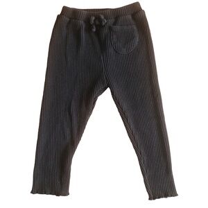Zara Black Ribbed Toddler Girls Ruffle Bottom Leggings 2-3 Years